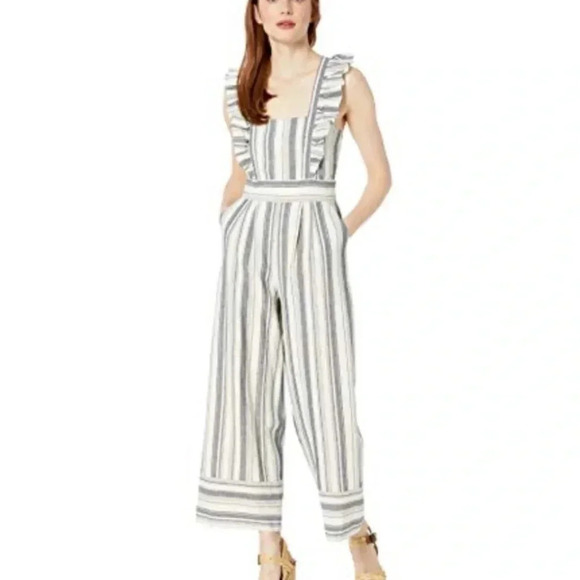 Ella Moss Pants - Ella Moss Jumpsuit Ophelia Striped Blue Jumpsuit Size Medium New